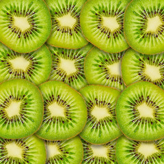 slices of kiwi fruit closeup, focus stacking
