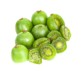 mini kiwi berry fruit an isolated on white background