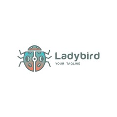 Modern Line Logo Design, Line Insect/Bug or Gradient Ladybird