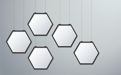 hexagon frame picture background vector illustration EPS10