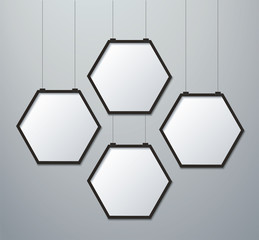 hexagon frame picture background vector illustration EPS10
