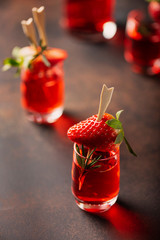 Shot with strawberry vodka