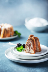 Homemade marble cake