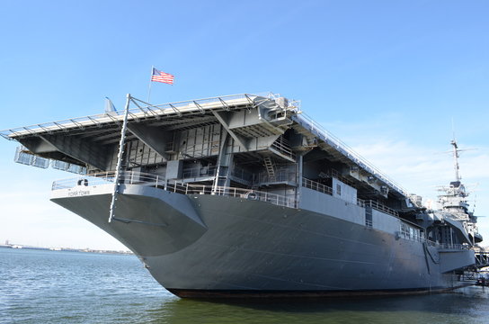 Bow and tower of USS Yorktown