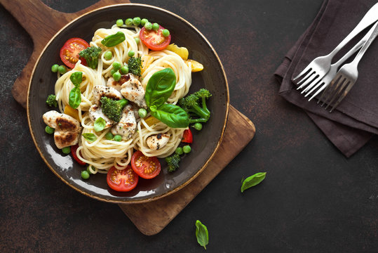 Chicken Pasta Spaghetti Primavera