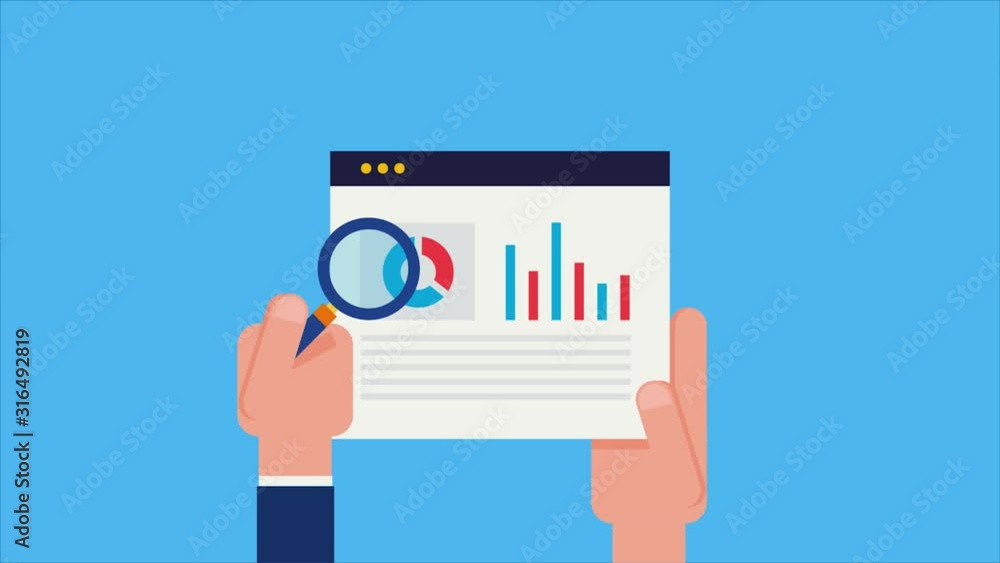 Poster business data analysis and key performance indicator - kpi metrics for success measurement. video an