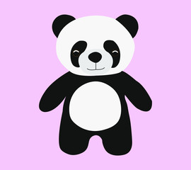 Black and white panda bear stand on pink background. © TrinTra Creator