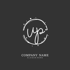 Handwritten initial letter U P UP for identity and logo. Vector logo template with handwriting and signature style.