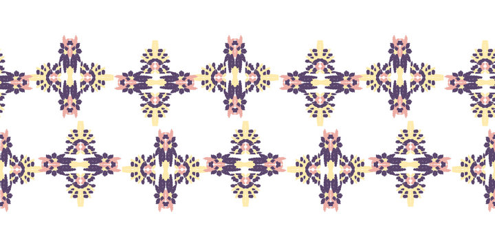 Old style ikat color etnical tribal hand - drawn pattern navajo motif for packing, wallpaper, batik background
