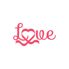 Love lettering vector for background, Vector hand drawn illustration