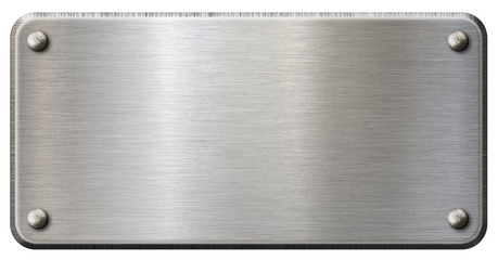 Simple metal plaque or plate isolated with clipping path included