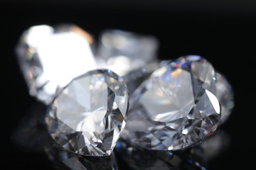 Close up shoot of shinny diamond that faceted to pear shapes isolated background