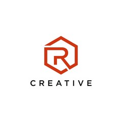Letter R Logo. minimalist Unique modern geometric creative elegant. Vector icon