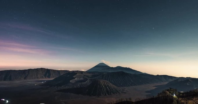 Timelapse Mount Bromo in Java Island, Indonesia 4K