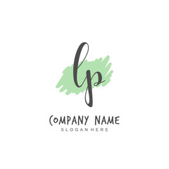 Handwritten initial letter L P LP for identity and logo. Vector logo template with handwriting and signature style.