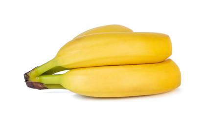 banana cluster isolated on white background, fresh fruit.