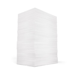 Stack of papers isolated on white background - 3d rendering