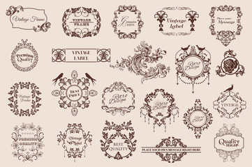 element set of calligraphic elements for design and scrapbook in vector