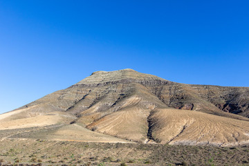 Landscape and mountain in region La Geria on canary island Lanzarote