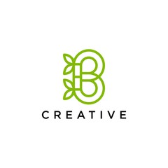 Obraz premium Letter B Logo. minimalist Unique modern geometric creative elegant. Vector icon