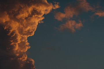 Edge of strom cloud and blue sky in an evening