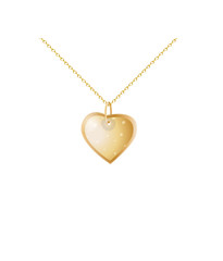 Golden heart pendant. Golden chain. Valentines gift