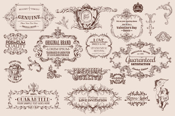 calligraphic design elements modern creative modern vintage calligraphic design elements. Decorative swirls or scrolls, vintage elements, flourishes, labels and dividers,. Retro vector illustration