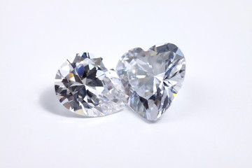 Close up shoot of shinny diamond that faceted to pear shapes isolated background