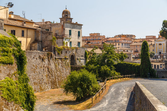 View to medieval castle of Bracciano, Italy