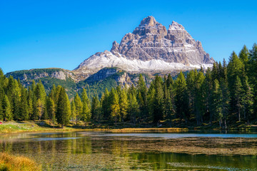 Obraz premium Dolomiten - Lago Antorno - Drei Zinnen Südseite