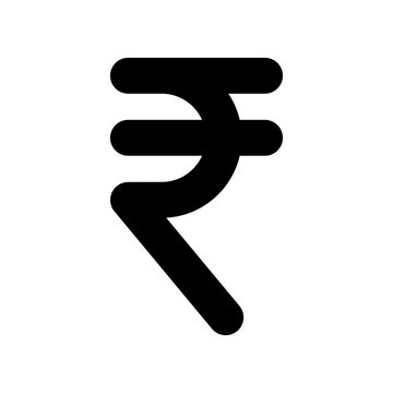 Indian Rupee currency symbol, INR money icon isolated on white background. Vector illustration