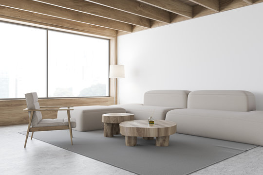 White Scandinavian style living room corner