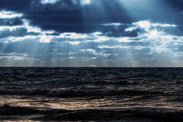 Stormy Baltic sea in winter time.