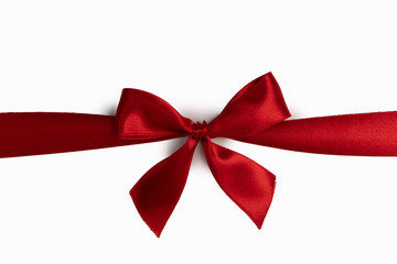 Red bow isolated on white