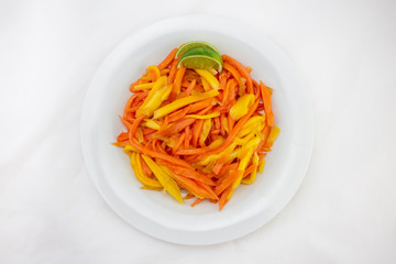 Mixed mango, red papaya salad