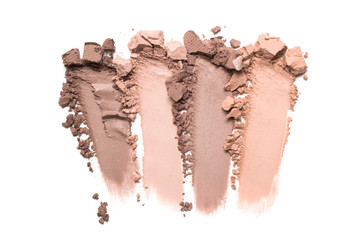 Smears of nude beige eyeshadow