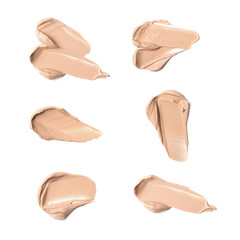 Smears of foundation or tone cream