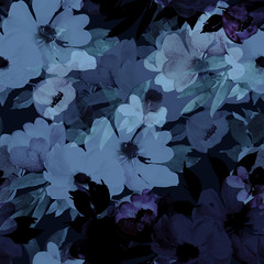 Watercolor seamless pattern. Floral print © natikka