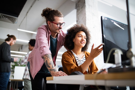 Technology software business office programming people concept