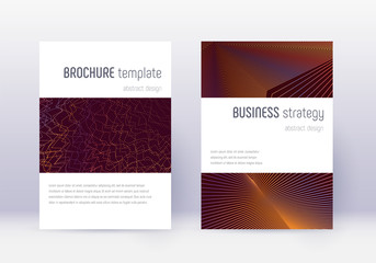 Fototapeta premium Minimalistic cover design template set. Orange abs