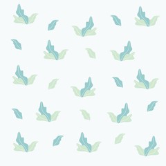 Cute summer theme seamless pattern with leaf and tree. Pretty and soft pastel colors. Pattern with different Trendy pastel colors. Vector illustration with plants