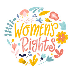Fototapeta na wymiar Women's rights. Hand drawn feminism quote. Motivation woman slogan in lettering style. Vector illustration
