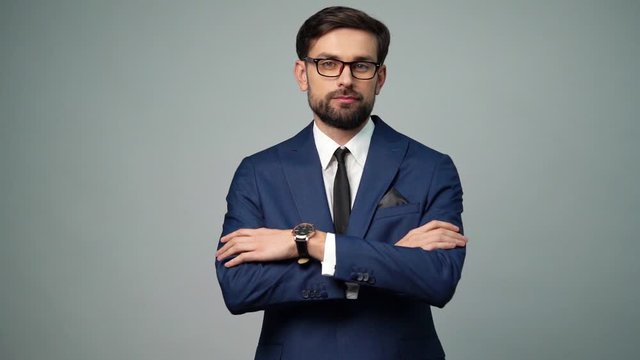 full hd video of young handsome stylish businessman - 4x slow motion