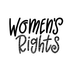 Hand drawn lettering phrase. Feminist slogan for poster or card. Woman motivation slogan. Isolated on white background. Vector illustration