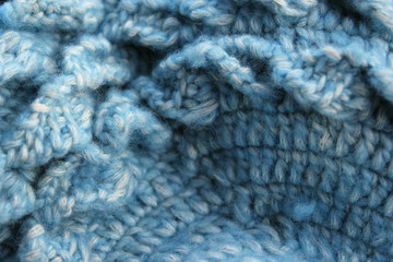 Blue knitted yarn large