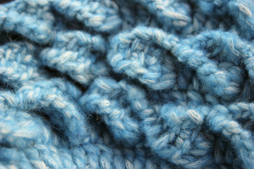 Blue knitted yarn large