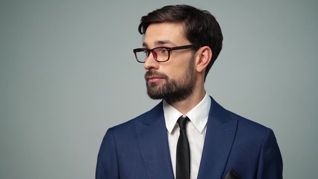 full hd video of young handsome stylish businessman - 4x slow motion