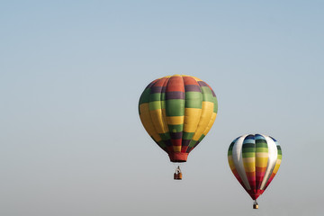 Hot air balloons in the sky background
