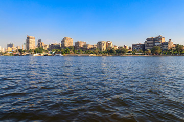 View of the Cairo city and Nile river in Egypt