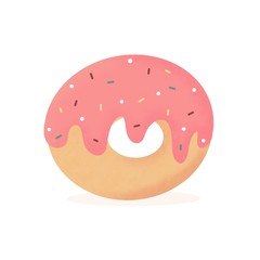 cute cartoon donut isolated on white background